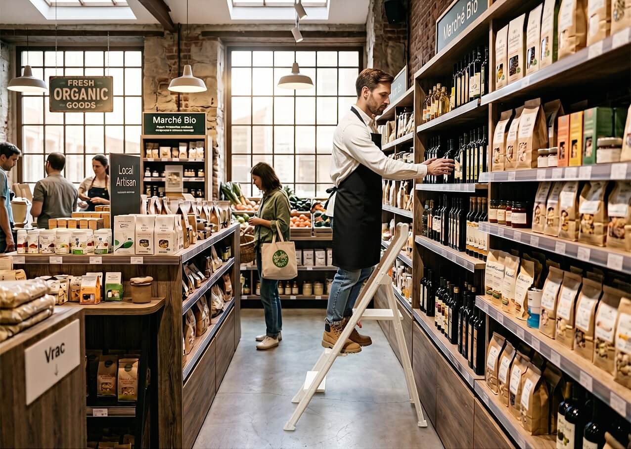 SHOPLADDER in a specialty grocery store