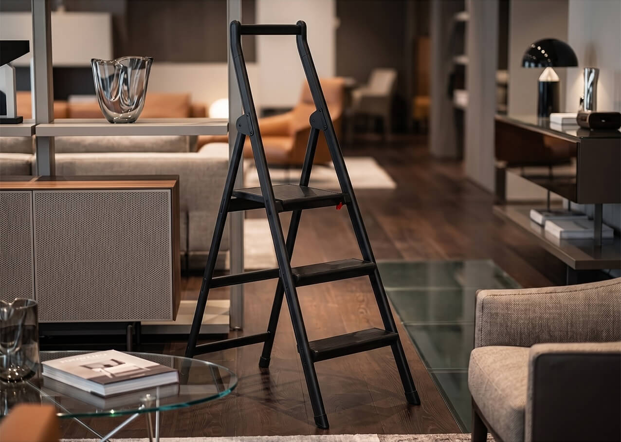 Black SHOPLADDER in a modern lounge